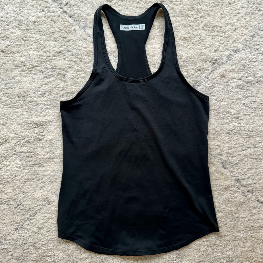 Outdoor Voices Black Cloud Knit Racerback Tank Top